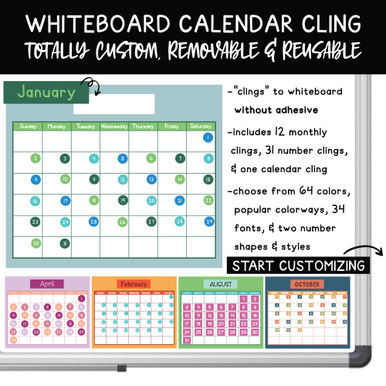 Calendar Sets whiteboard clings