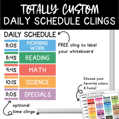 Daily Schedule whiteboard clings
