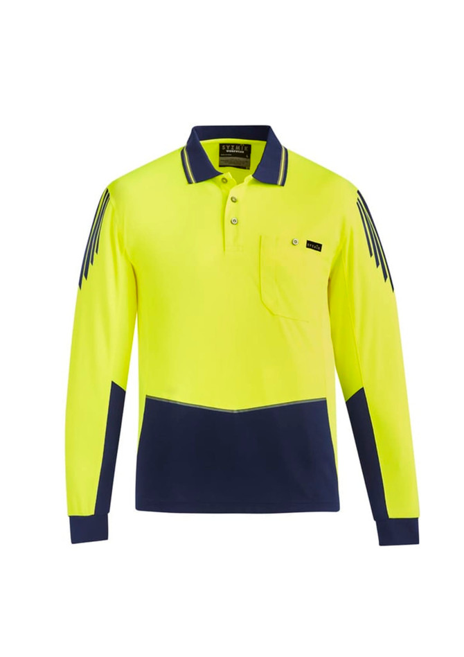 Syzmik Workwear Mens Hi Vis Flux Long Sleeve Polo Available in 6 Colours