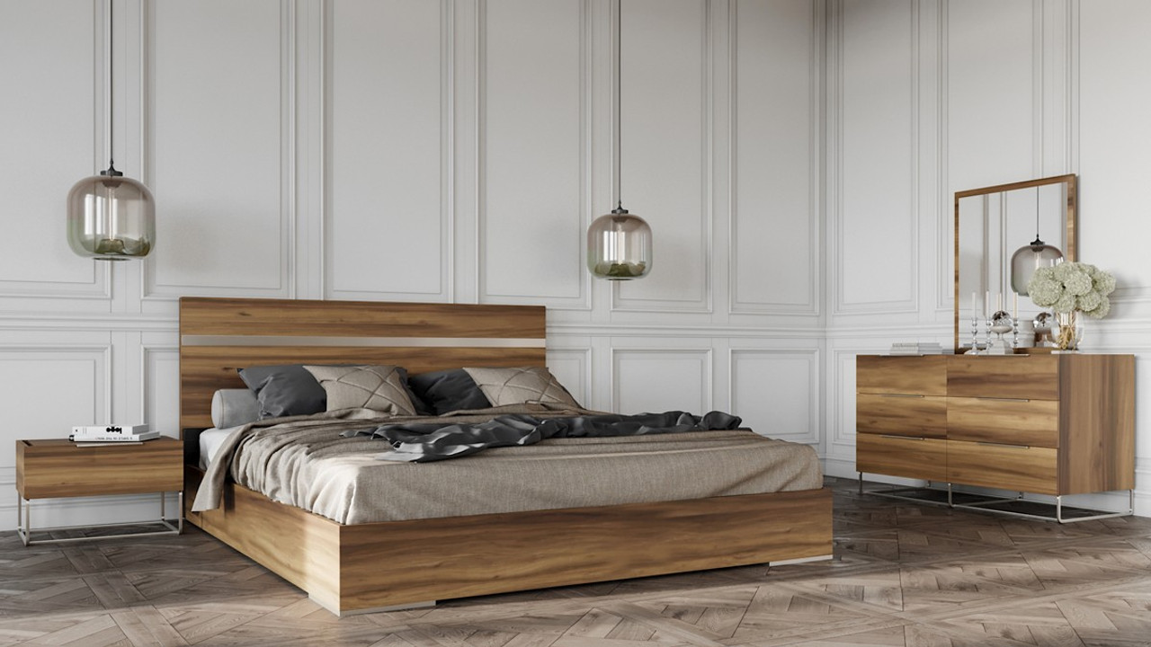 Porto Bedroom Set In Wenge And Light Grey Finish By J M