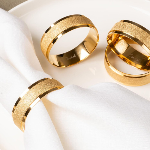 Award-Winning CLOCHEL Napkin Rings Stainless Steel Serviette Buckles Set of 4 Adornment for Elegant Dining,Table Decorations, Banquet, Wedding, Casual, Engagement, Reception & Everyday CSKY-9