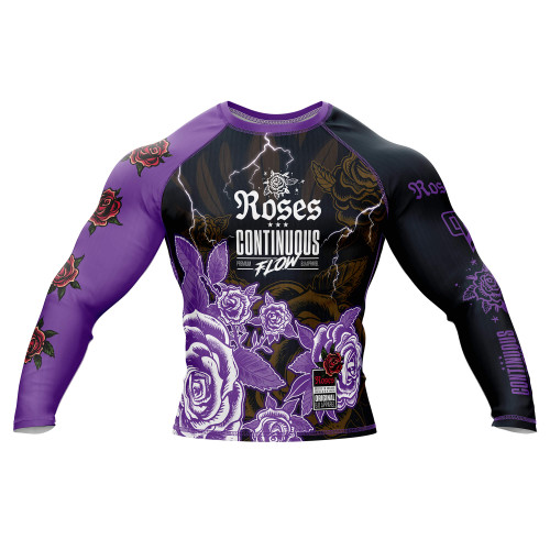 Roses Long Sleeve Rashguard (Purple)