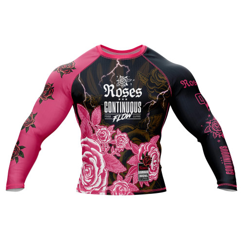 Roses Long Sleeve Rashguard (Pink)