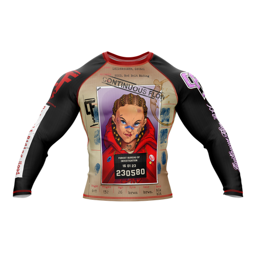 Red Belt Riding Hood Long Sleeve Rashguard