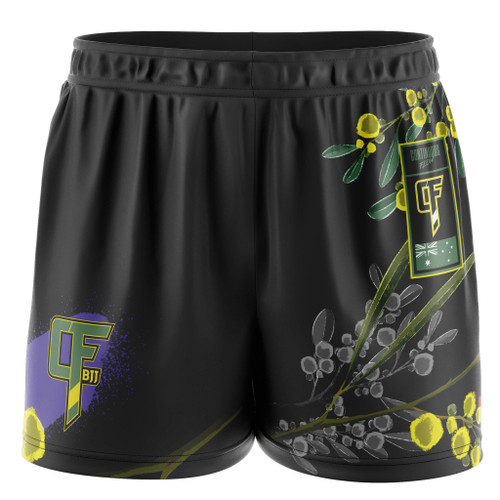 Wattle Elastic Waisted Shorts Purple