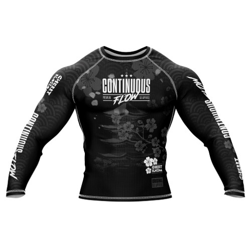 Cherry Blossom Long Sleeve Rashguard Black