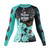 Roses Long Sleeve Rashguard (Teal)