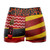 Hu-Dolph the Red Belt Reigndeer High Waisted Waisted Women's Compression Shorts (Red Yellow)