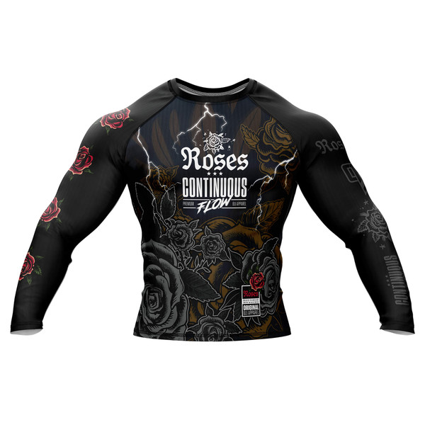 Roses Long Sleeve Rashguard (Black)