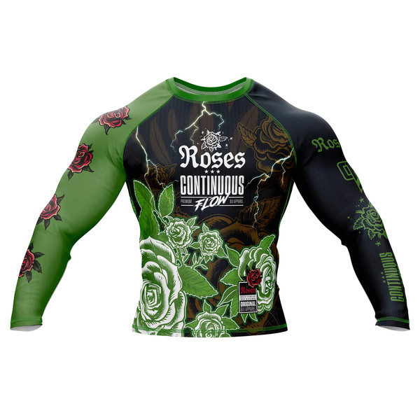 Roses Long Sleeve Rashguard (Green)