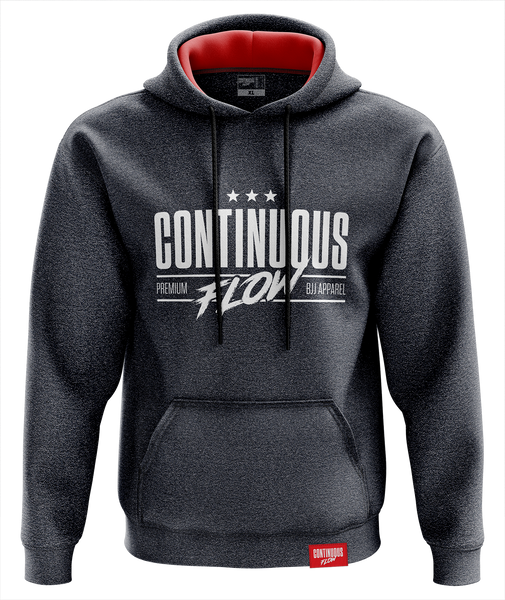 Continuous Flow BJJ Premium Hoodie Asphalt Grey/White