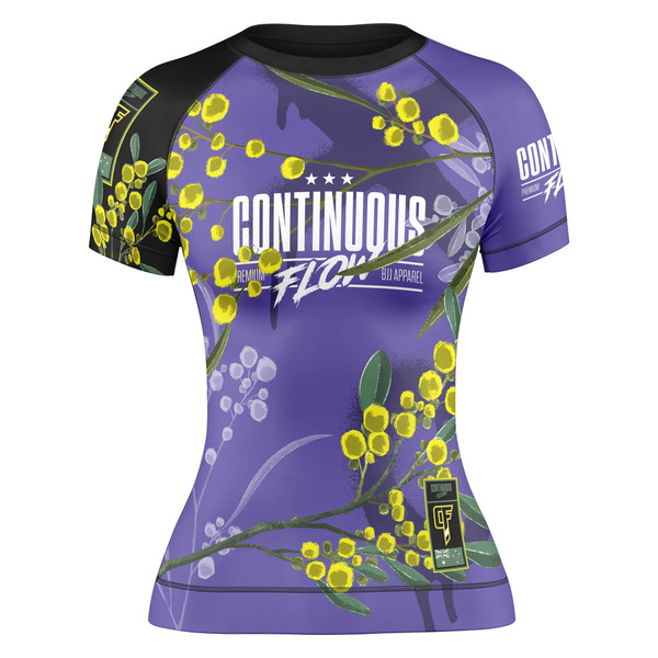 Wattle Flowers Short Sleeve Rashguard Purple