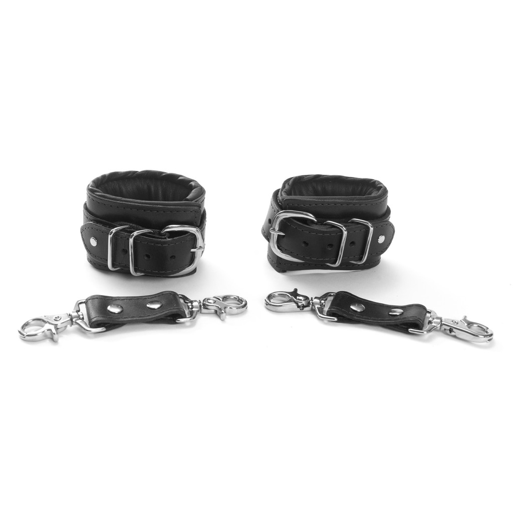 Padded Leather Ankle Cuffs Set