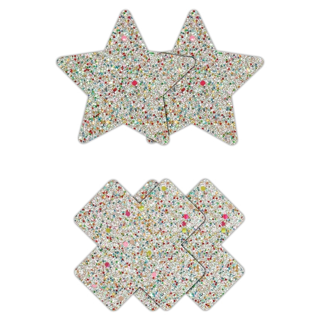 Pretty Pasties Star & Cross Glow 2 Pair 