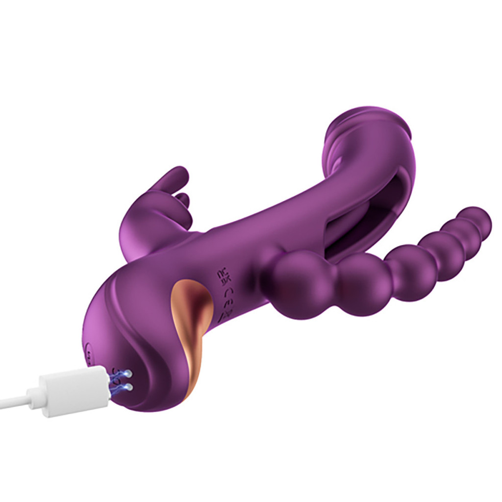 Honey Play Box Trilux Kinky Finger Rabbit Vibrator with Anal Beads 