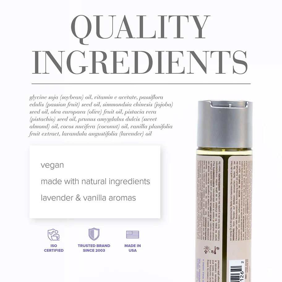JO Naturals Massage Oil Lavender & Tahitian Vanilla