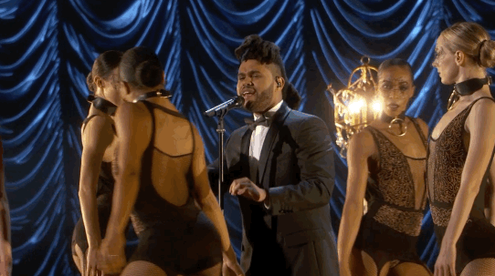 As seen at the 2016 Oscars with The Weekend.