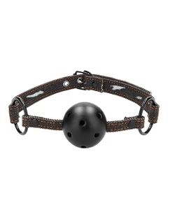 Shots Ouch Breathable Ball Gag w/Denim Straps 