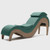 Liberator Supervio Luxury Chaise - Walnut Wood & Vegan Leather