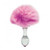Bunny Tail Faux Fur Magnetic Glass Butt Plug