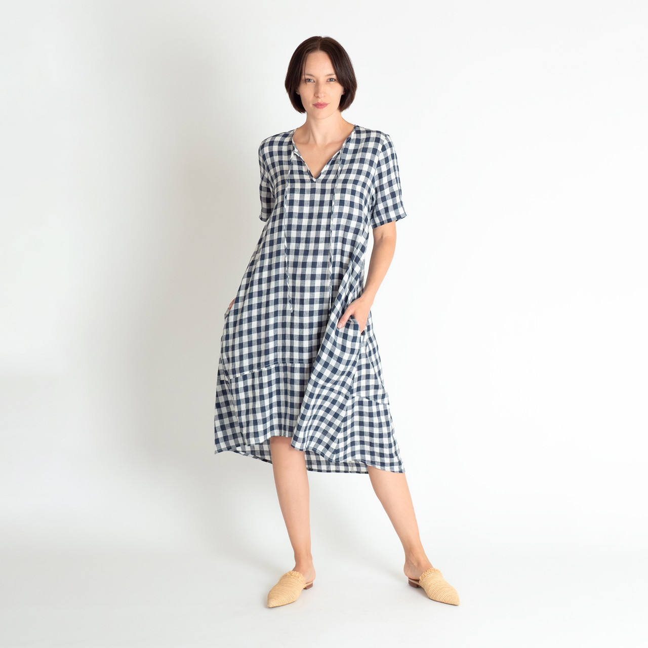 gingham shift dress