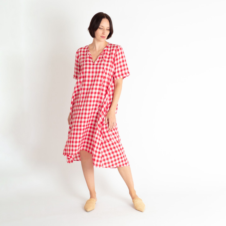linen gingham dress