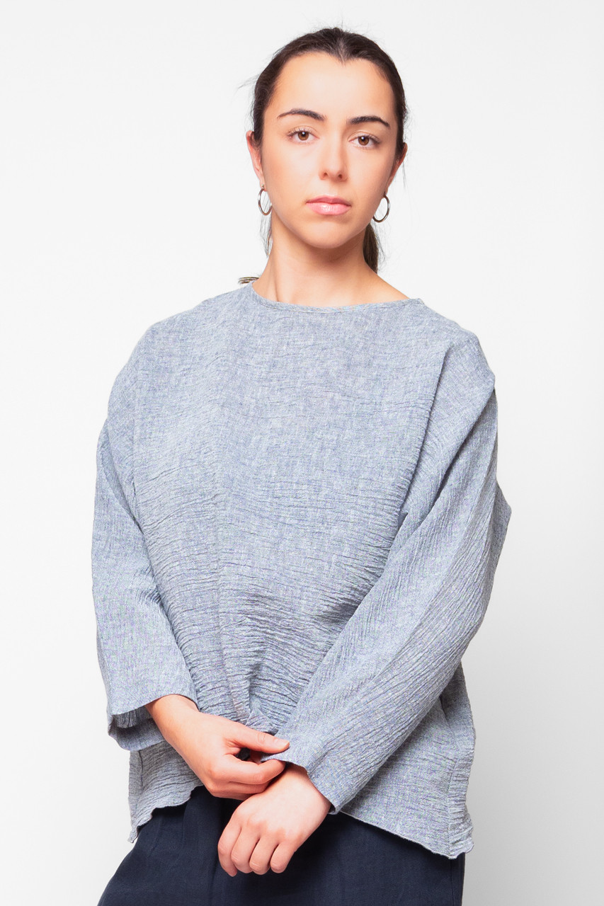 Nishi Dolman Top, Denim Blue