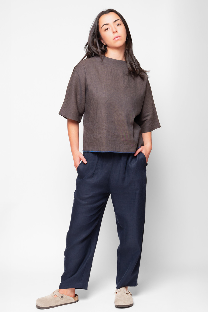 Koto Boat Neck Top,  Aubergine