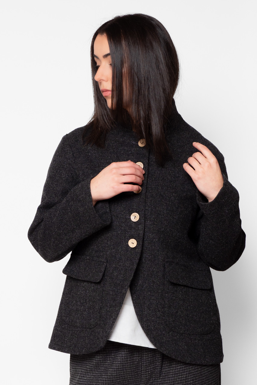 Oko Jacket, Charcoal Twill