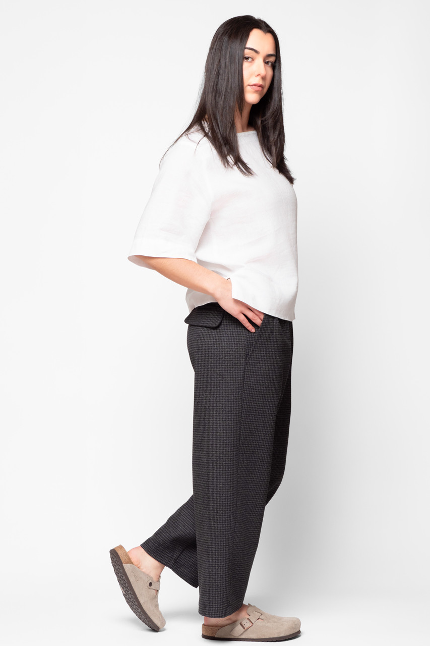 Kobu Pant, Grey Houndstooth Check
