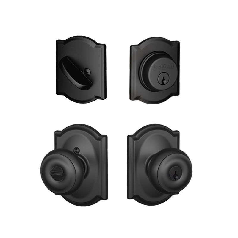 Schlage / Georgian x Camelot Knob / F51A Keyed Entry with B60