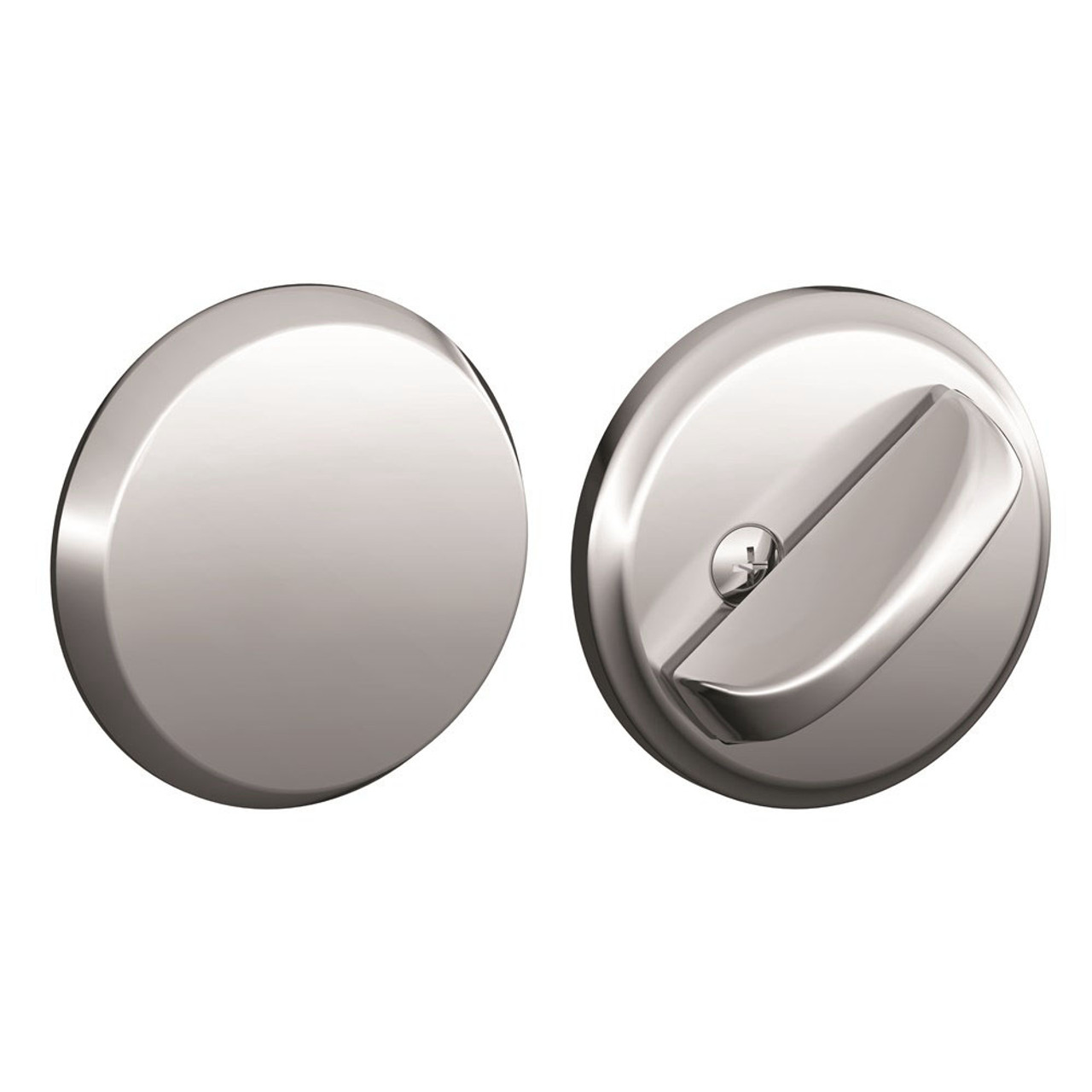 Schlage B81 Series Deadbolt Bright Chrome, Blank Plate on Exterior