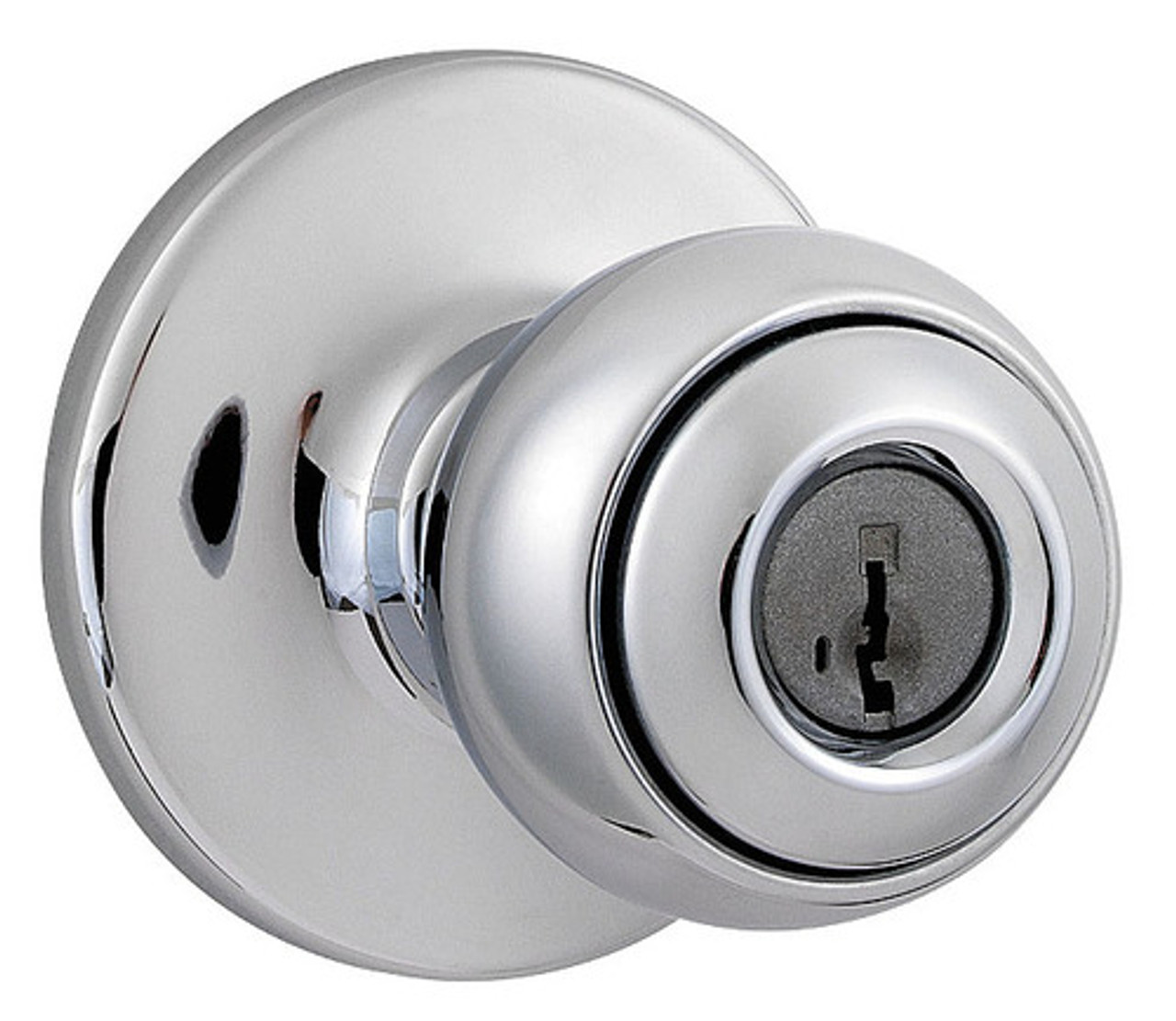 Kwikset Polo Knob Keyed Entry - SmartKey Polished Chrome, 400P 26 SMT