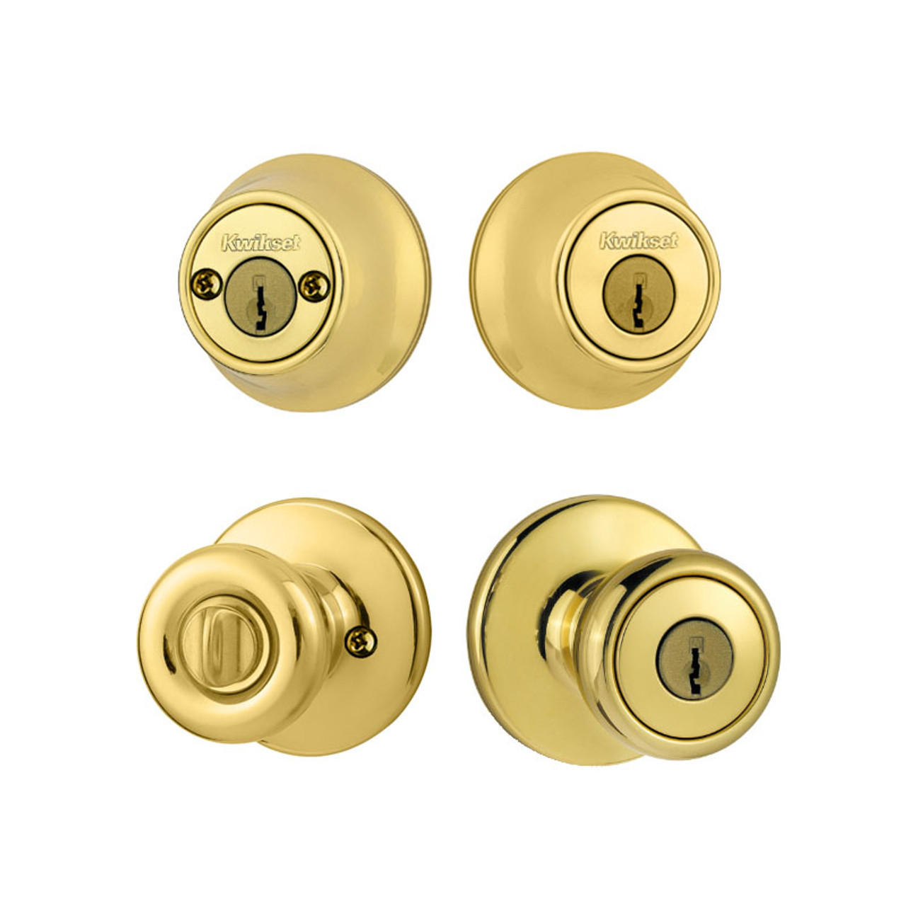 Kwikset Tylo Knob and Double Cylinder Deadbolt Combo Pack Keyed