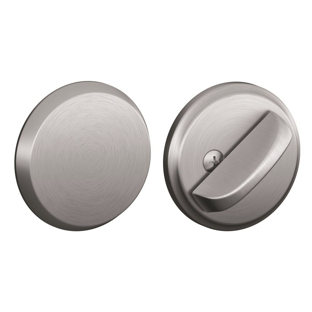 Schlage B81 Series Deadbolt Satin Chrome, Blank Plate on Exterior