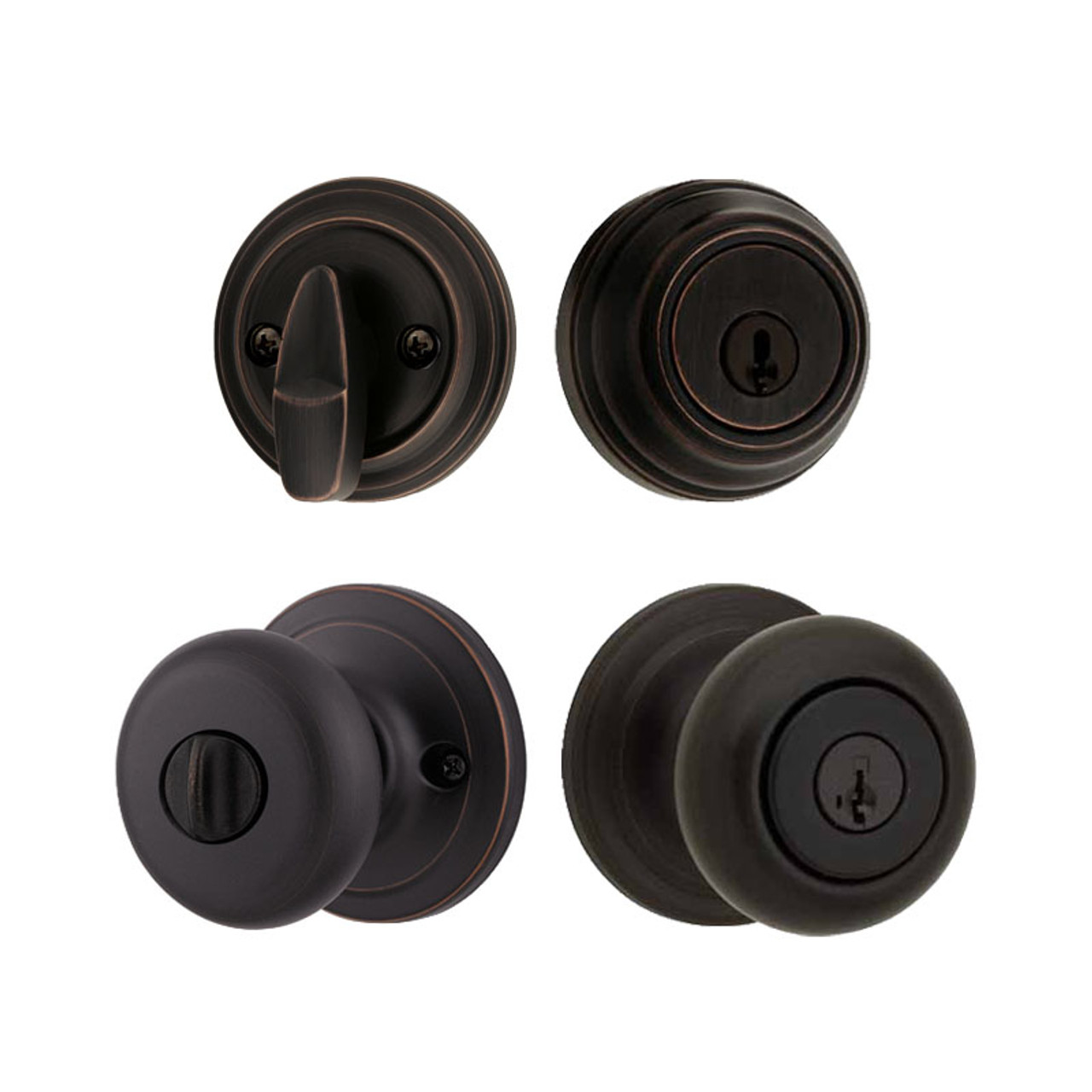 Kwikset Juno Knob with Single Cylinder Deadbolt Combo Pack SmartKey Entry  Venetian Bronze, 991J 11P SMT