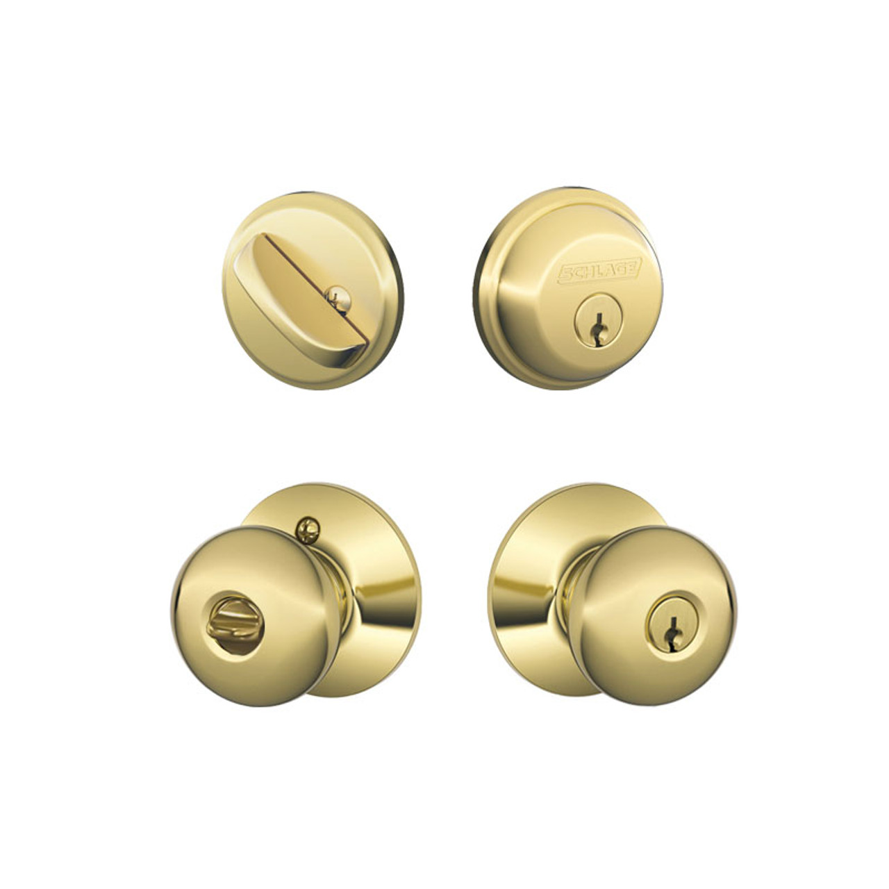 Schlage 16210605 Polished Brass F-Series 1 x 2.25 Inch Triple