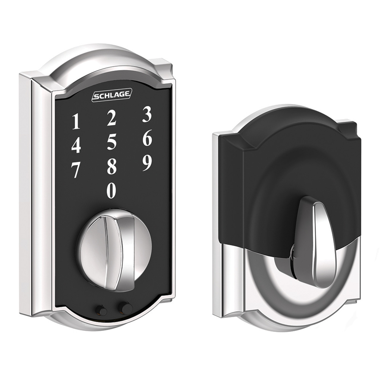 Schlage / Camelot Touch Keyless Entry Deadbolt / Touchscreen / Bright  Chrome / BE375CAM 625