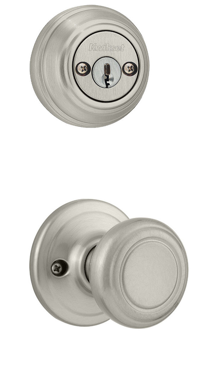 当店一番人気】 Double Wellington Nickel Satin 801WN/967CN-US15 Kwikset ドアノブ他  Cylinder 輸入品 Knob Cameron with Handleset ドアノブ