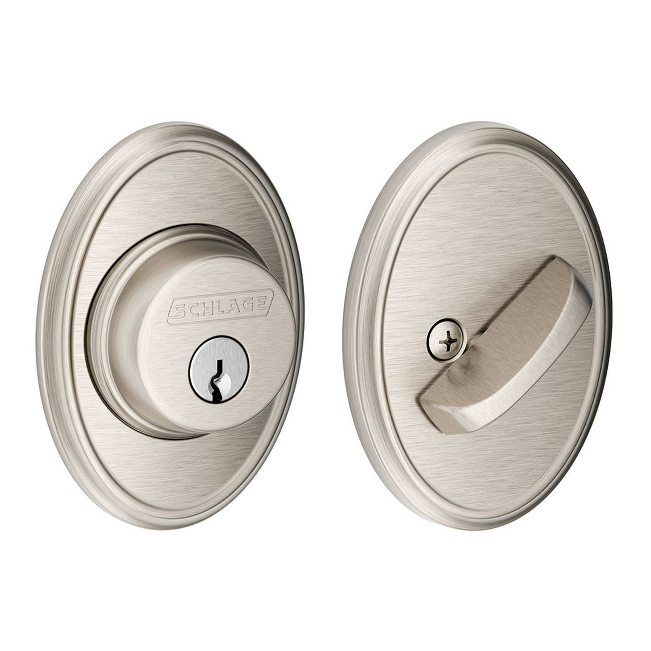 Schlage B60 Wakefield Satin Nickel Single Cylinder Deadbolt, B60