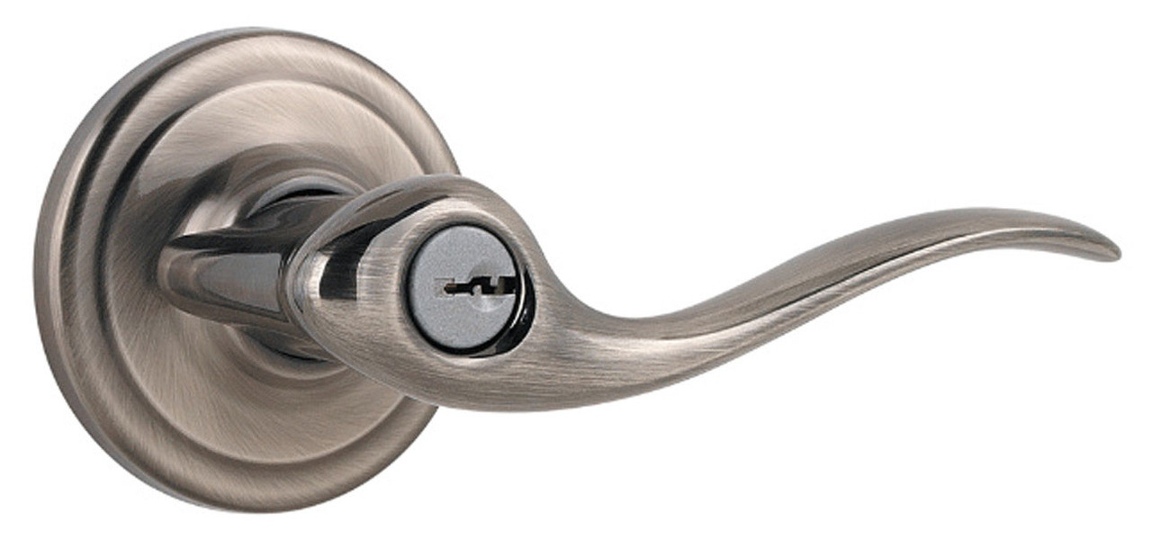 Kwikset Tustin Lever Keyed Entry Antique Nickel, 740TNL 15A