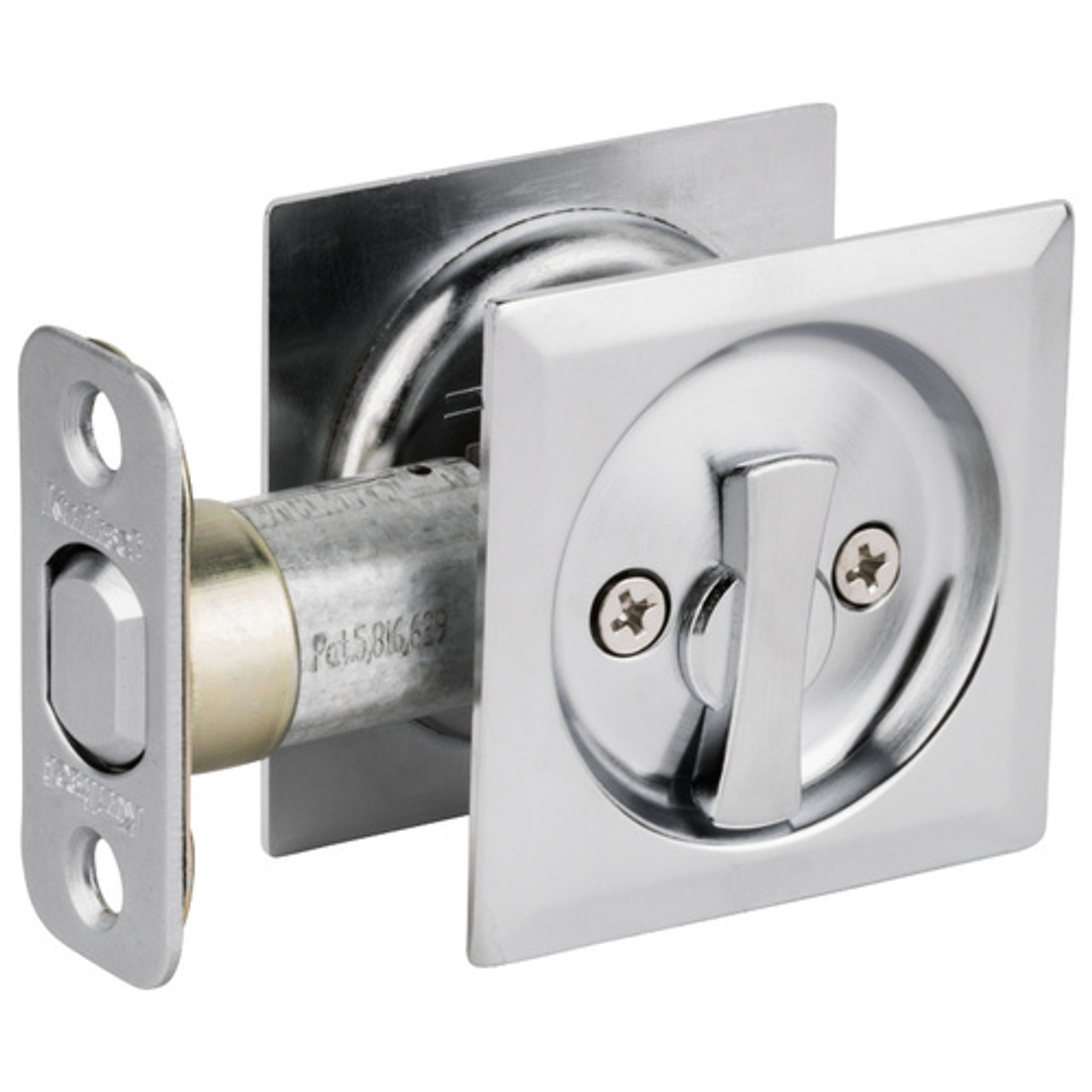 Kwikset 335 Privacy Round Pocket Door Lock, Satin Nickel