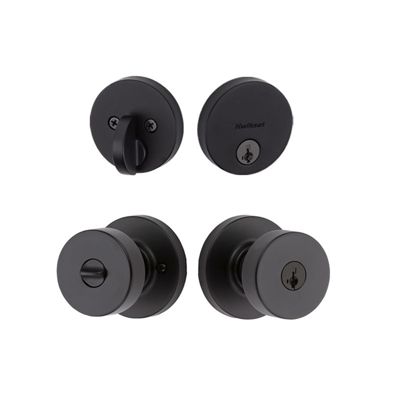 Kwikset Pismo Knob with Single Cylinder Deadbolt Combo Pack