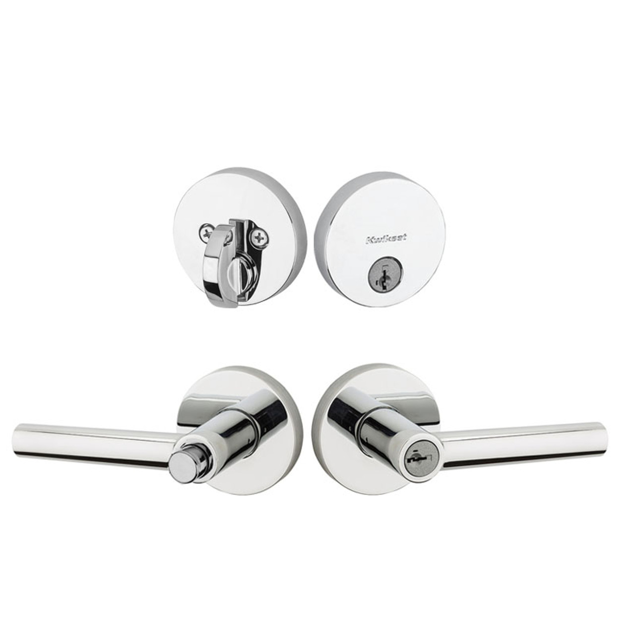 Kwikset Milan Keyed Entry Door Knob & Deadbolt Combo Satin Nickel