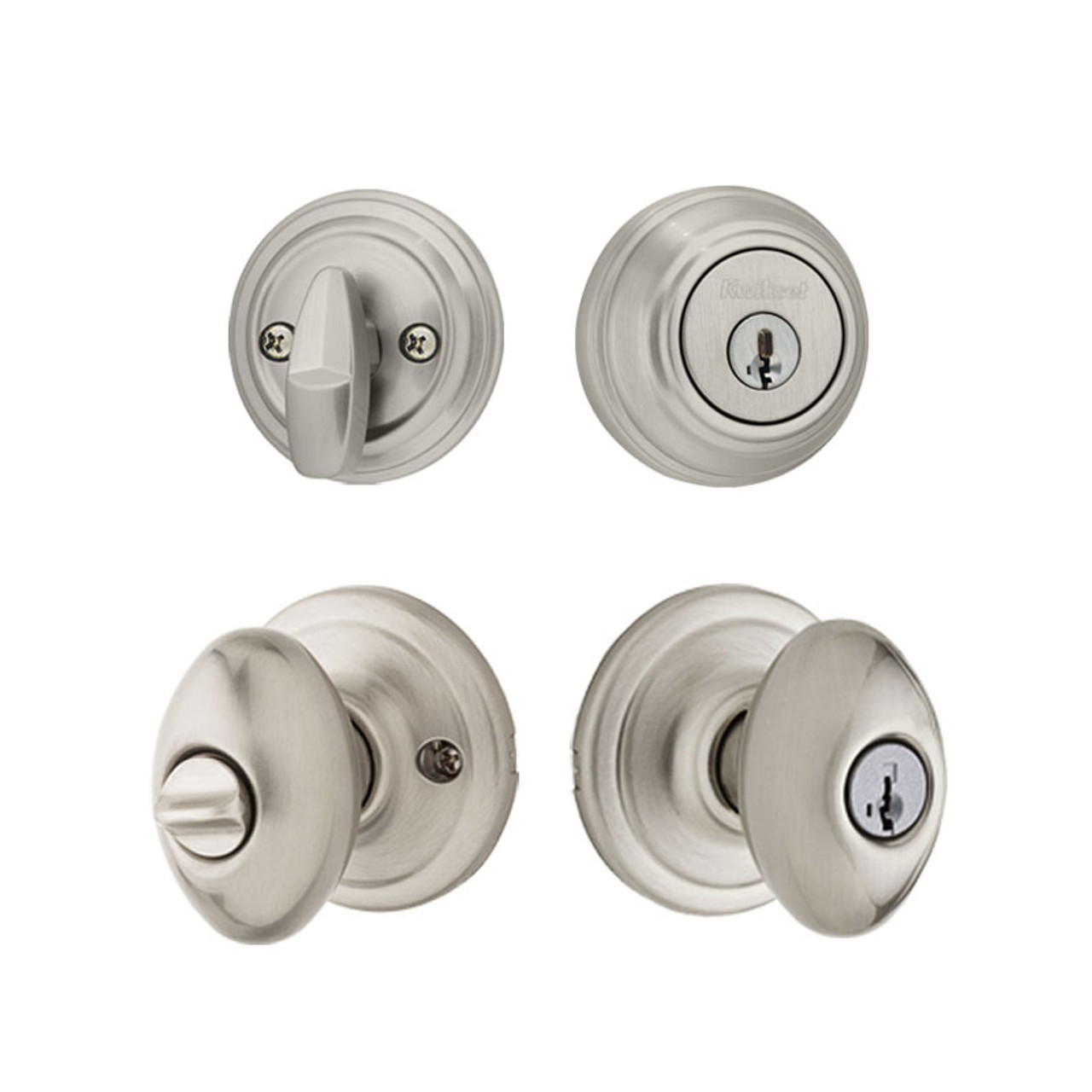 RELIABILT Gallo Stainless Steel Exterior Single-cylinder deadbolt Keyed  Entry Door Knob Combo Pack in the Door Knobs department at