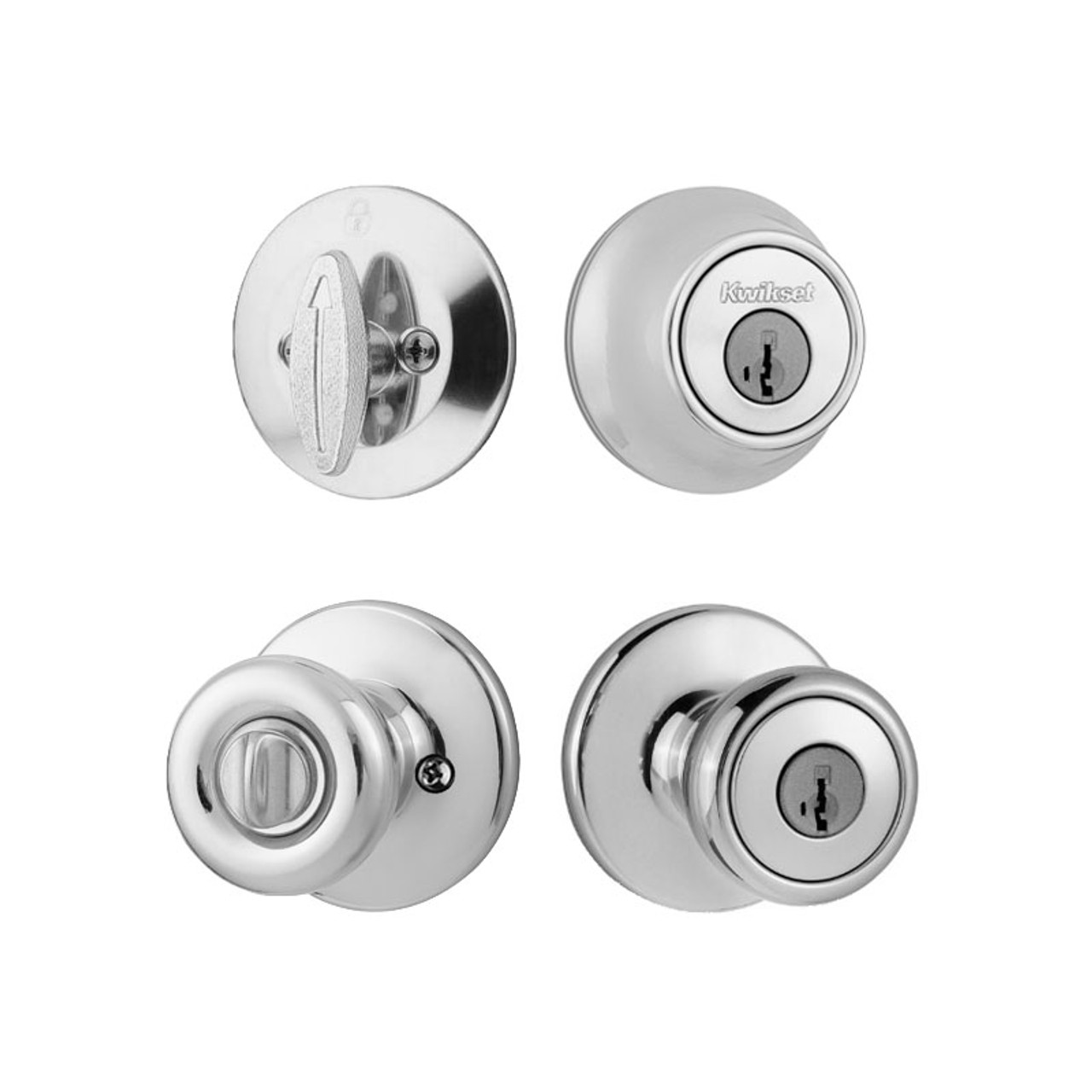 Kwikset Tylo Knob and Single Cylinder Deadbolt Combo Pack Keyed