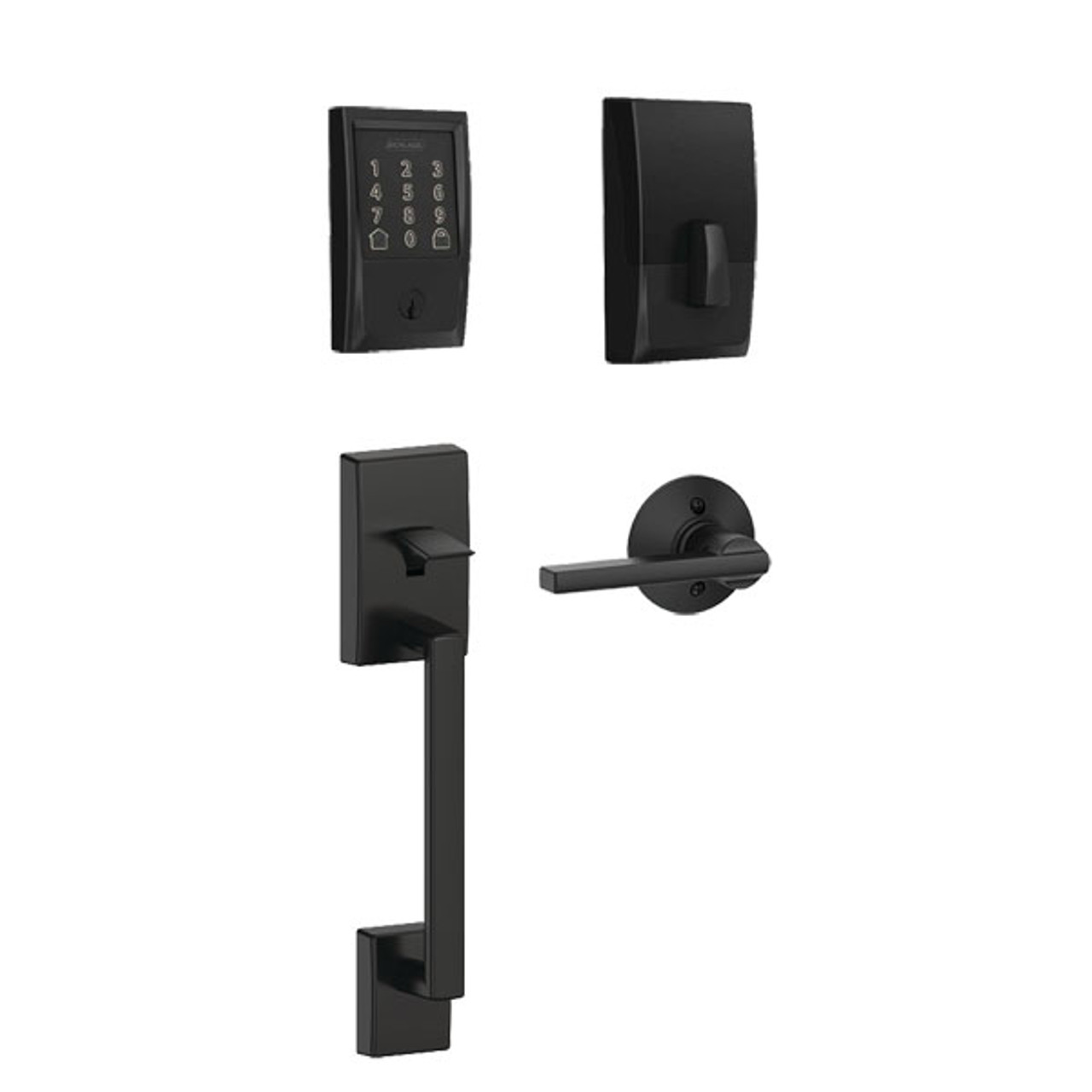 Schlage / Century Encode WiFi Handleset / Keyed Entry / Matte Black /  FE489WBC CEN 622