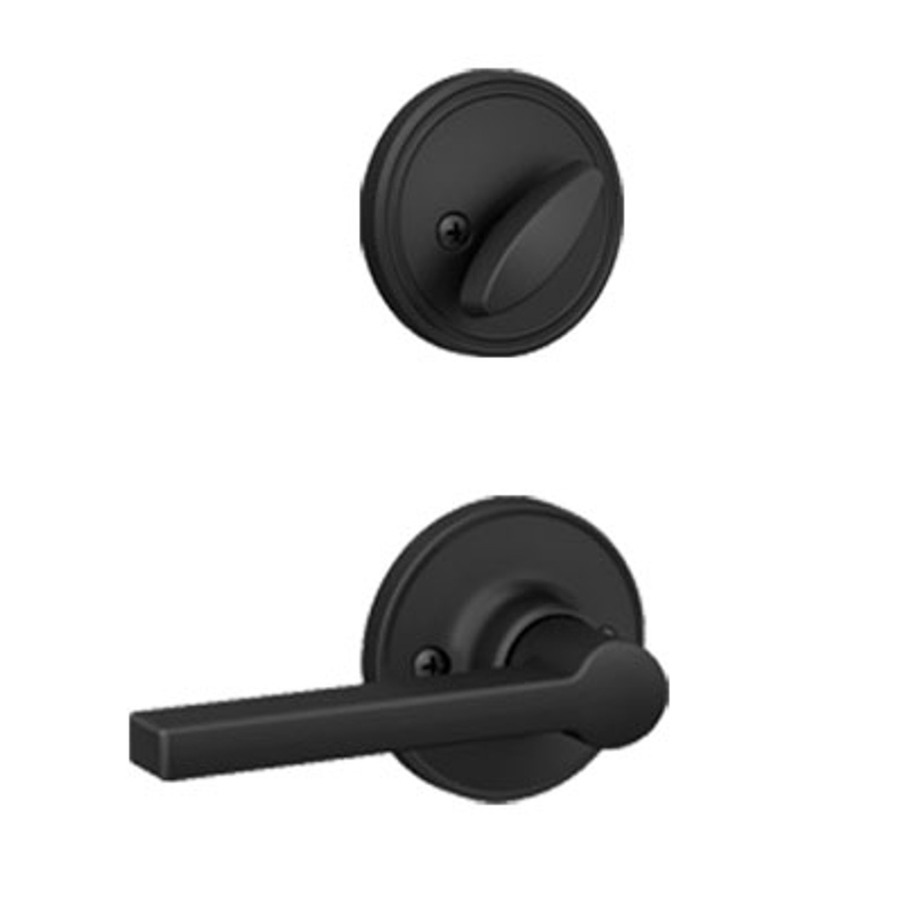 Schlage / J Series Single Cylinder Interior Trim Pack / Solstice Lever /  Matte Black / Single Cylinder / JH59SOL622