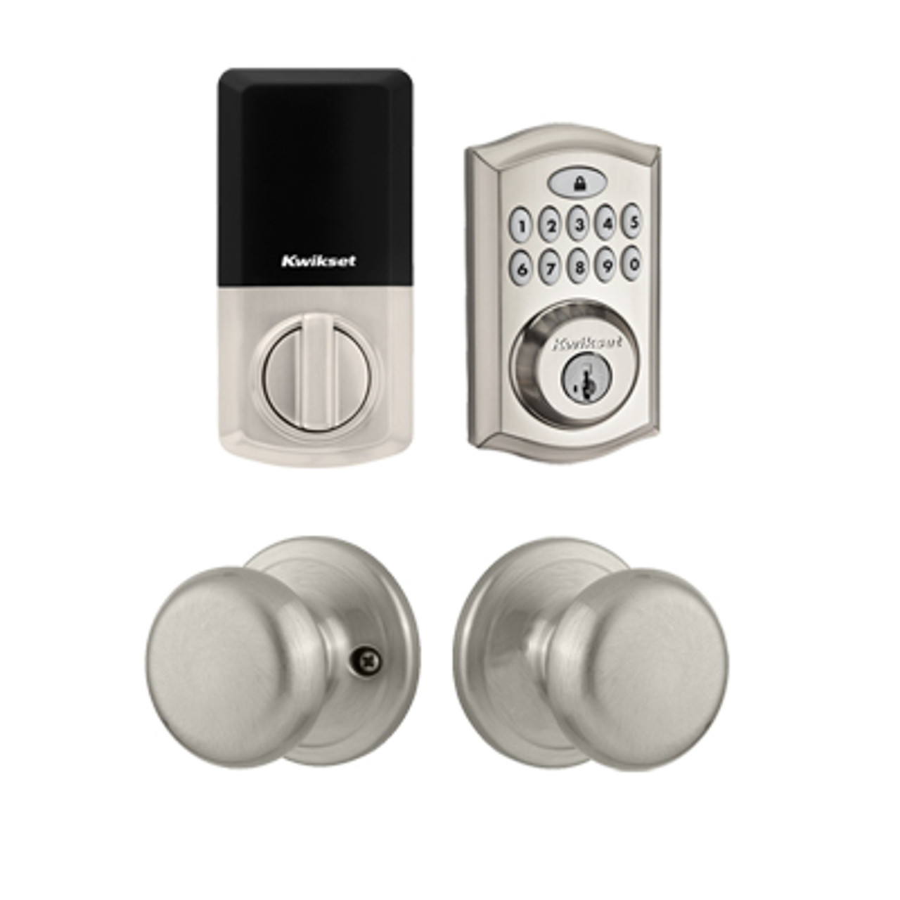 Kwikset / Hancock Passage Knob + 9260 TRL Electronic Deadbolt