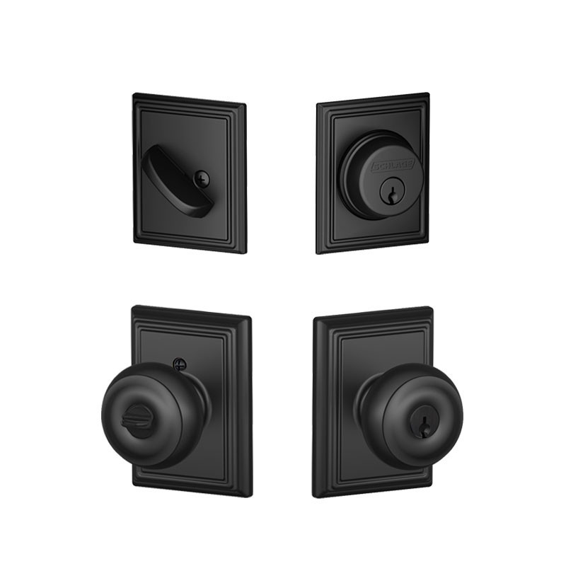 Schlage / Georgian x Addison Knob / F51A Keyed Entry with B60